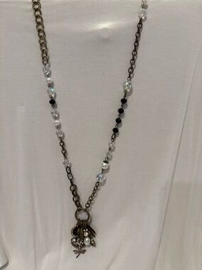 Plunder Clear and Black Mixed Charm Necklace